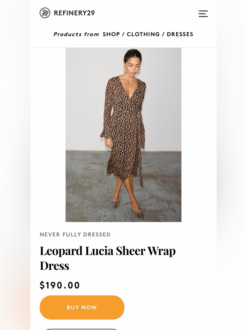 Never Fully Dressed Lucia Leopard Sheer Wrap Midi Dress NWT Size S - Picture 9 of 9